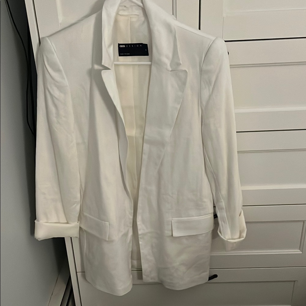 Women's White Linen Blazer